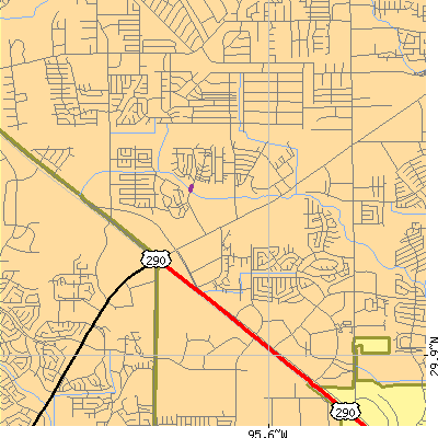 Zip code 77065 close-up map