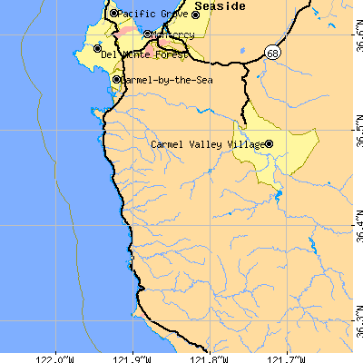 Zip code 93940 close-up map