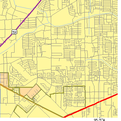 Zip code 77071 close-up map