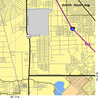 Zip code 77075 close-up map