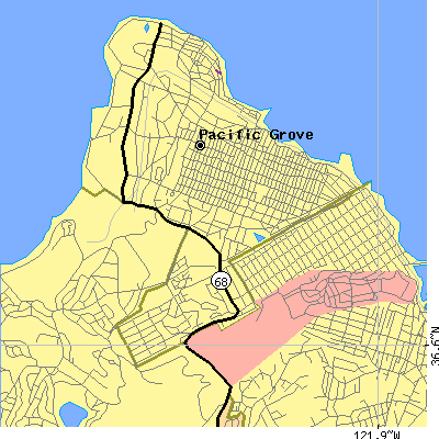 Zip code 93950 close-up map
