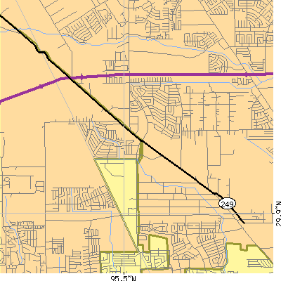 Zip code 77086 close-up map