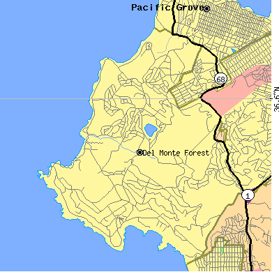 Zip code 93953 close-up map