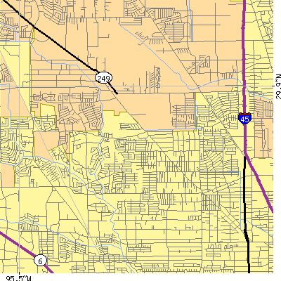 Zip code 77088 close-up map