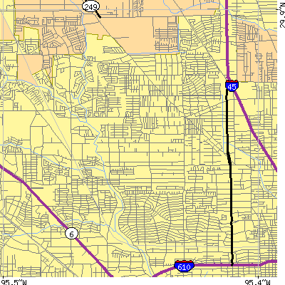 Zip code 77091 close-up map