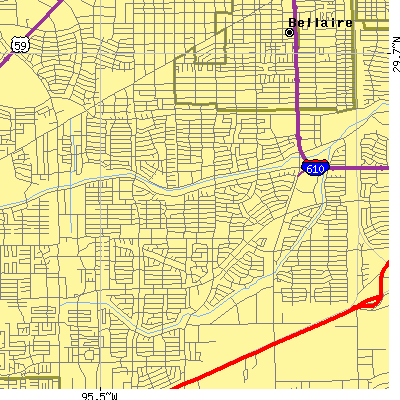Zip code 77096 close-up map