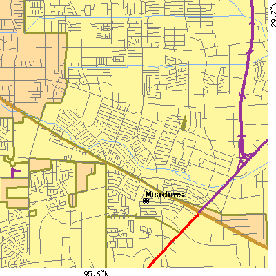 Zip code 77099 close-up map
