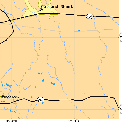 Zip code 77306 close-up map