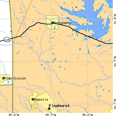 Zip code 77316 close-up map