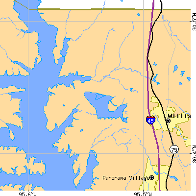 Zip code 77318 close-up map