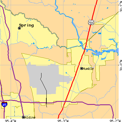 Zip code 77338 close-up map