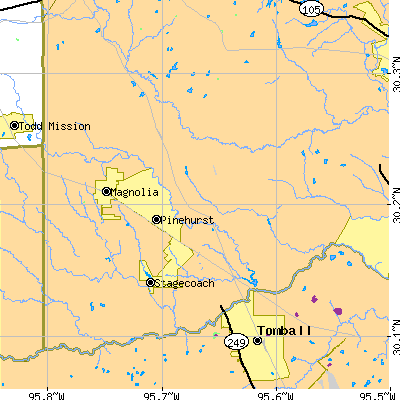 Zip code 77354 close-up map