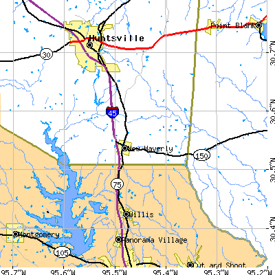 Zip code 77358 close-up map