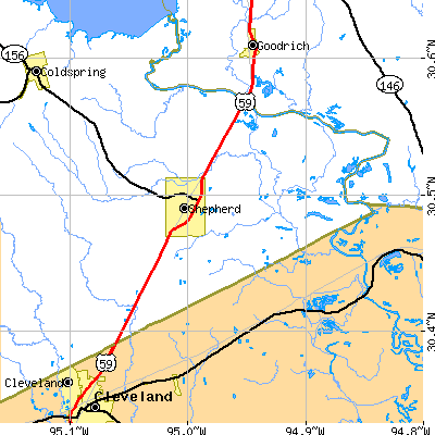 Zip code 77371 close-up map