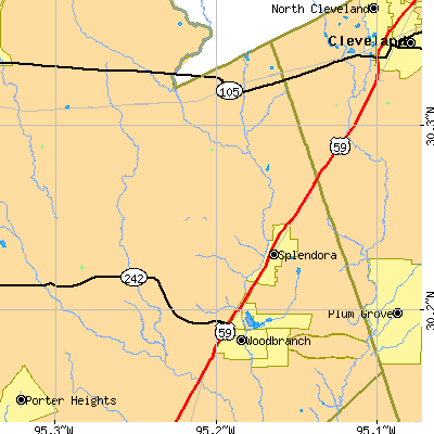 Zip code 77372 close-up map