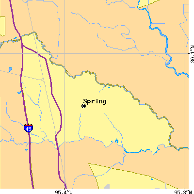Zip code 77373 close-up map