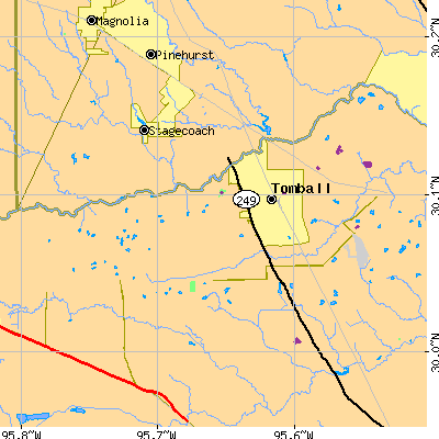 Zip code 77375 close-up map