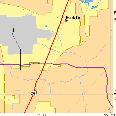 Zip code 77396 close-up map