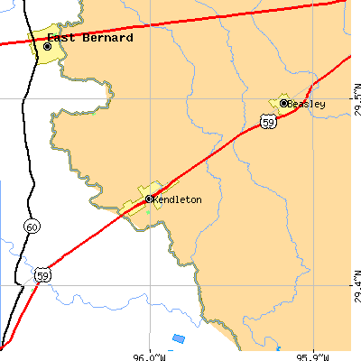 Zip code 77417 close-up map
