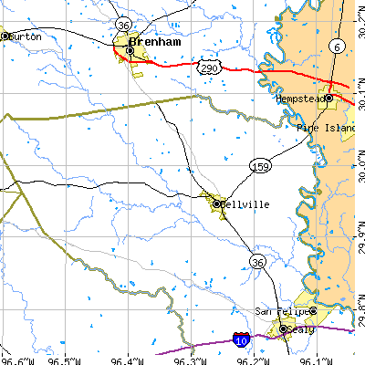Zip code 77418 close-up map