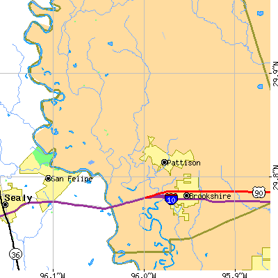 Zip code 77423 close-up map