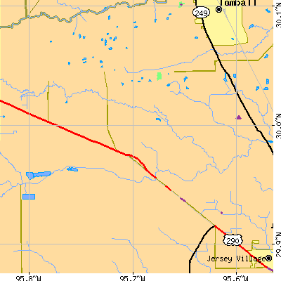 Zip code 77429 close-up map