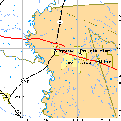 Zip code 77445 close-up map