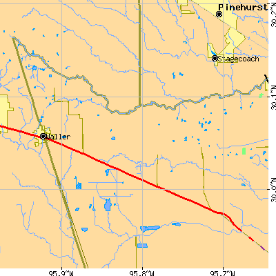 Zip code 77447 close-up map