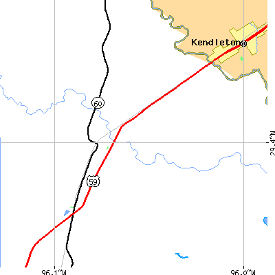 Zip code 77448 close-up map