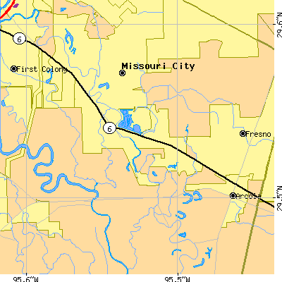 Zip code 77459 close-up map
