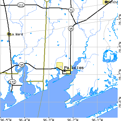 Zip code 77465 close-up map