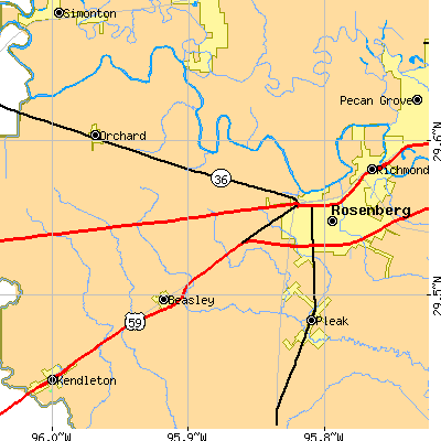 Zip code 77471 close-up map