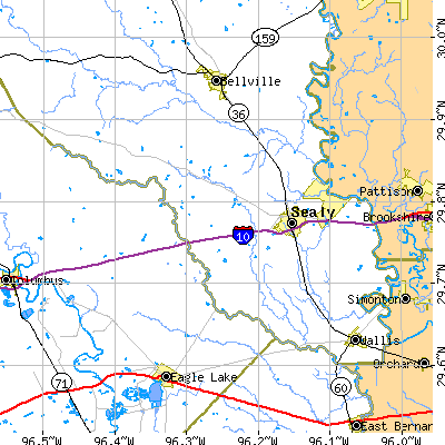 Zip code 77474 close-up map