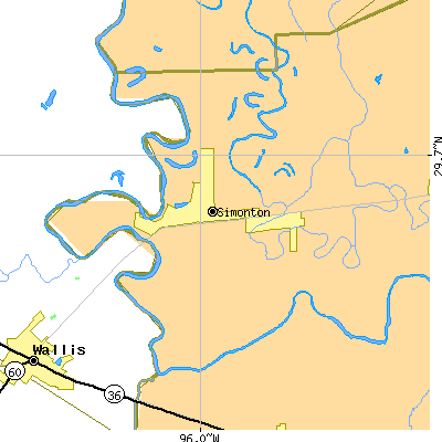 Zip code 77476 close-up map