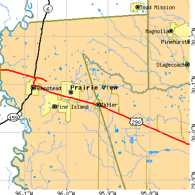 Zip code 77484 close-up map