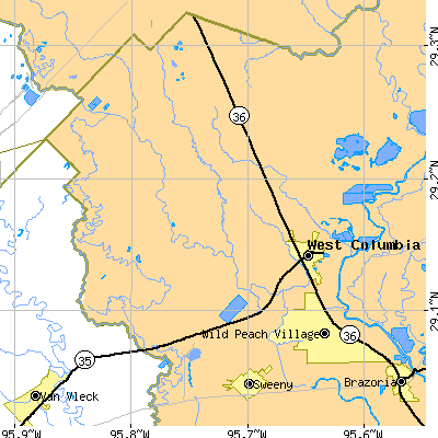 Zip code 77486 close-up map