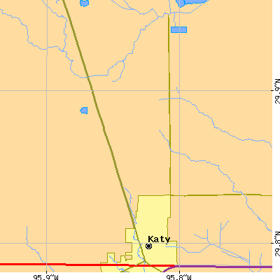 Zip code 77493 close-up map