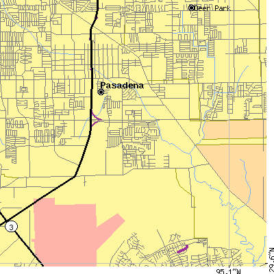 Zip code 77505 close-up map