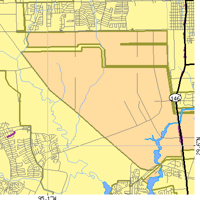Zip code 77507 close-up map