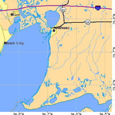 Zip code 77514 close-up map