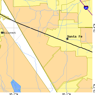 Zip code 77517 close-up map