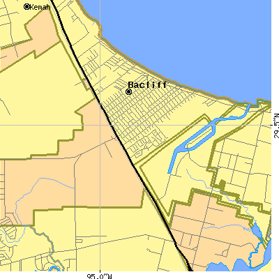 Zip code 77518 close-up map