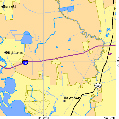 Zip code 77521 close-up map