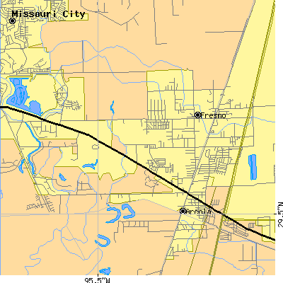 Zip code 77545 close-up map