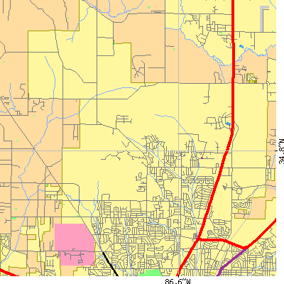 Zip code 35810 close-up map