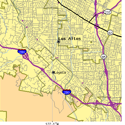 Zip code 94024 close-up map