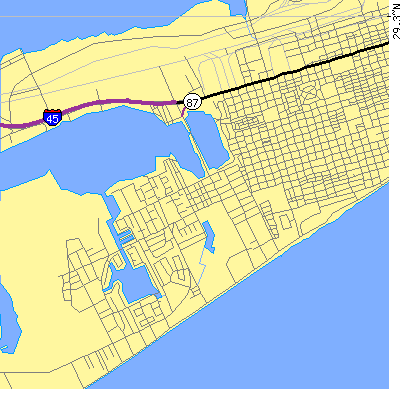 Zip code 77551 close-up map