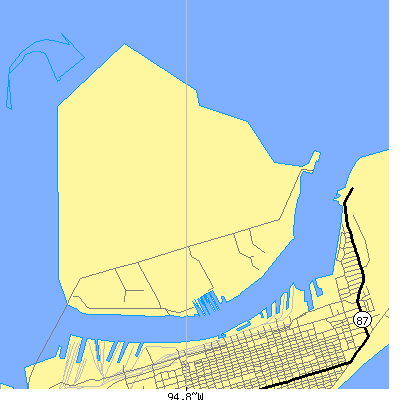 Zip code 77553 close-up map