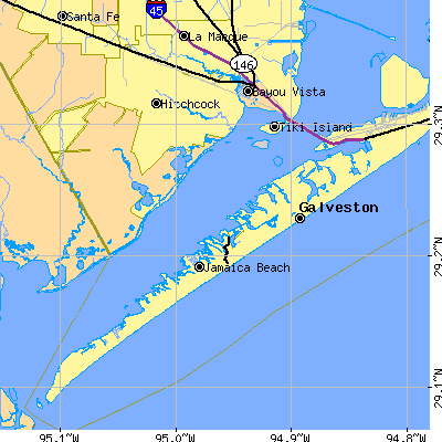 Zip code 77554 close-up map