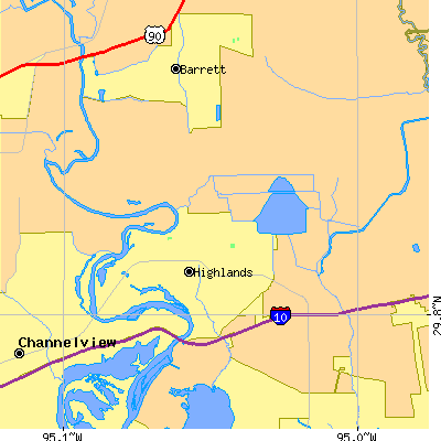 Zip code 77562 close-up map